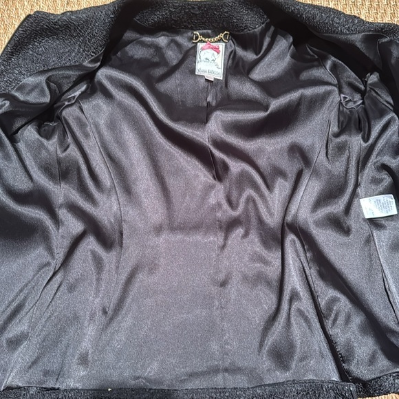 YOANA BARASCHI BLACK TWO PIECE SKIRT SUIT KNIT PANELS ALLOVER ZIPPER DETAILS S - Picture 12 of 15